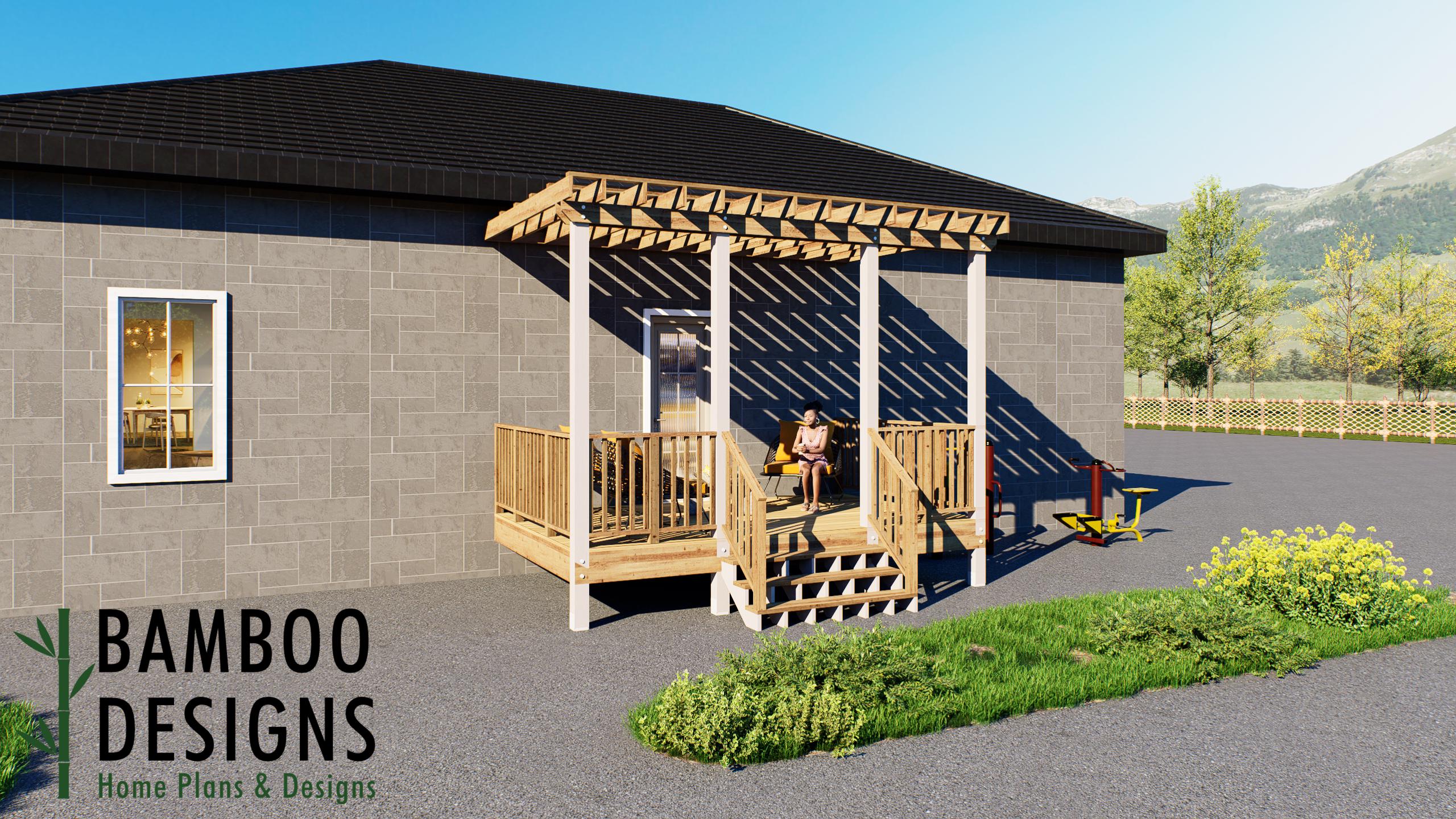 Image of Ochoa 10x16 Attached Deck Plan Elegant Pergola-Covered Backyard Entertainment Space | DIY PDF Plans