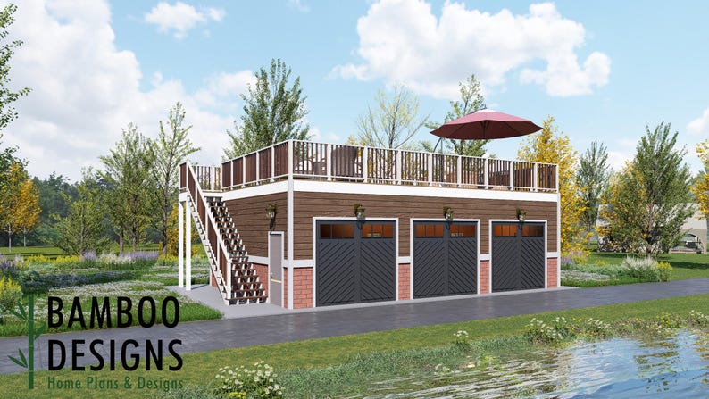Merlot 24x36 Garage Shed plan by Bamboo Designs