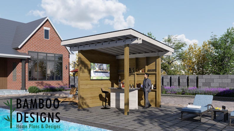 Highland Retreat Outdoor Bar plan by Bamboo Designs
