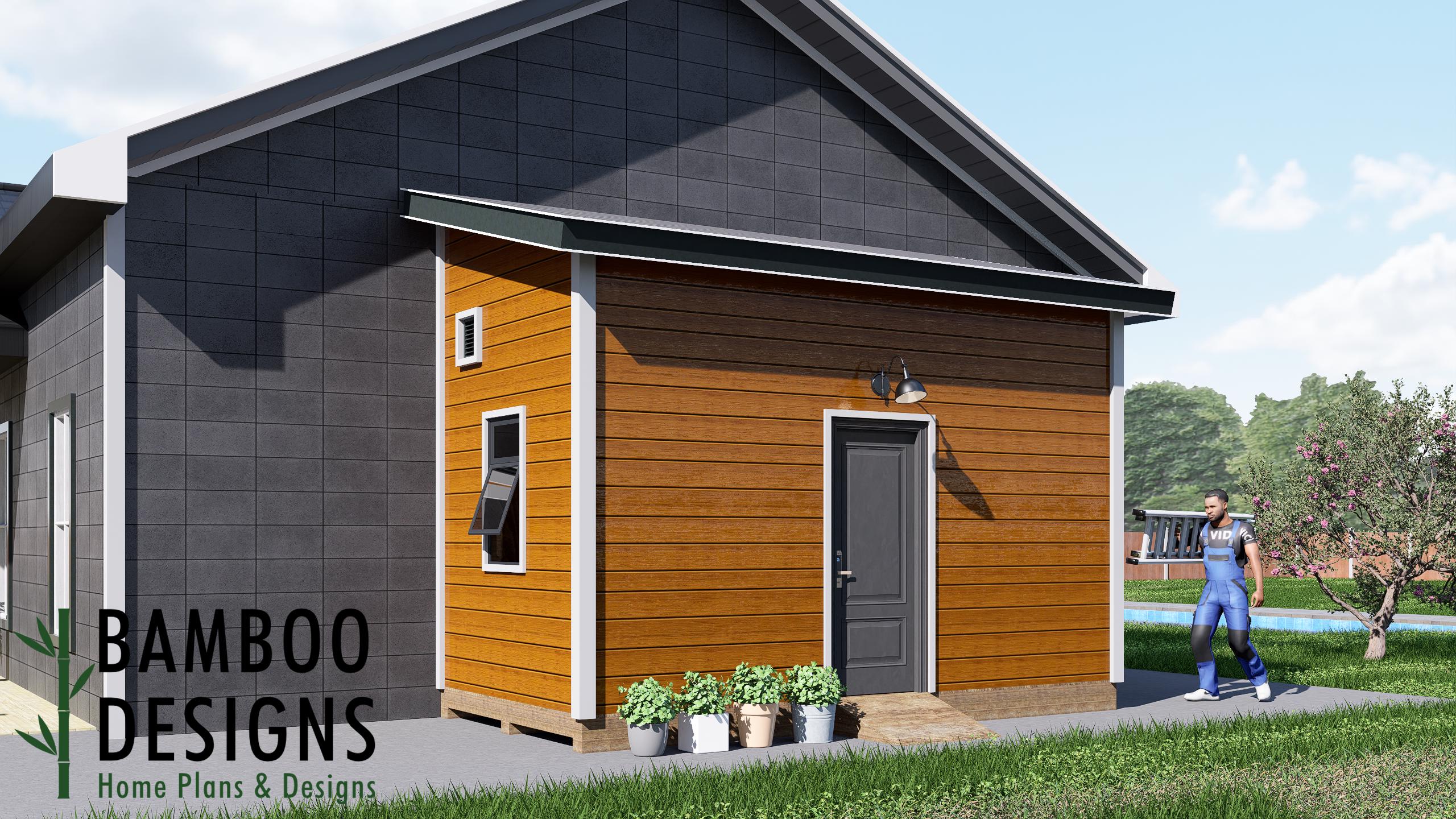 Image of Sirius 8x16 Lean-To Shed Plan -A Modern Storage Shed with Sleek Contemporary Roofline| DIY Lean-To Shed Plans