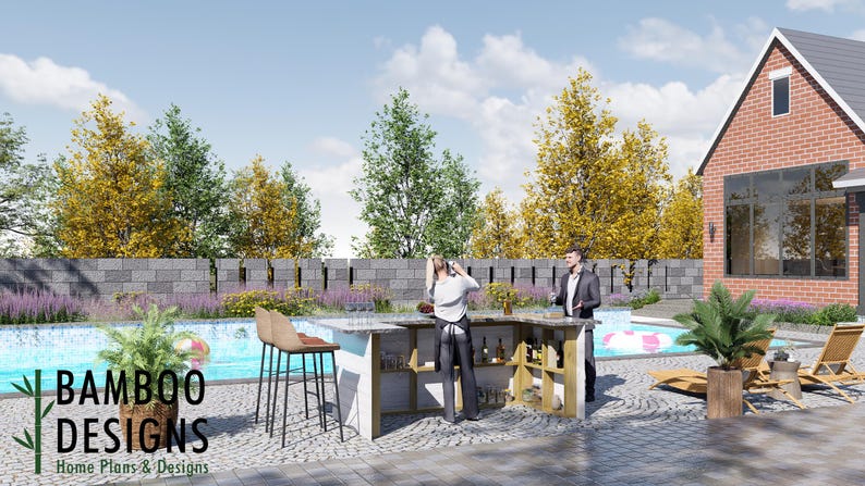 Aspen Lodge Outdoor Bar plan by Bamboo Designs