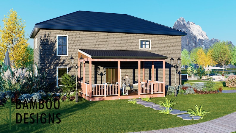 Lackra 14x24 Covered Deck plan by Bamboo Designs