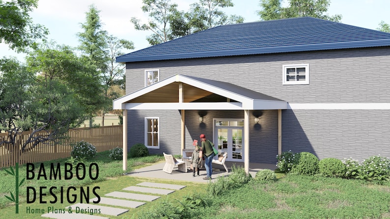 Anselmo Porch Cover · 20x20 plan by Bamboo Designs