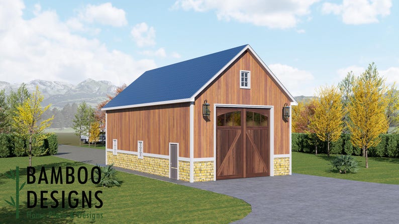 Henry 24x44 RV Garage Shed plan by Bamboo Designs