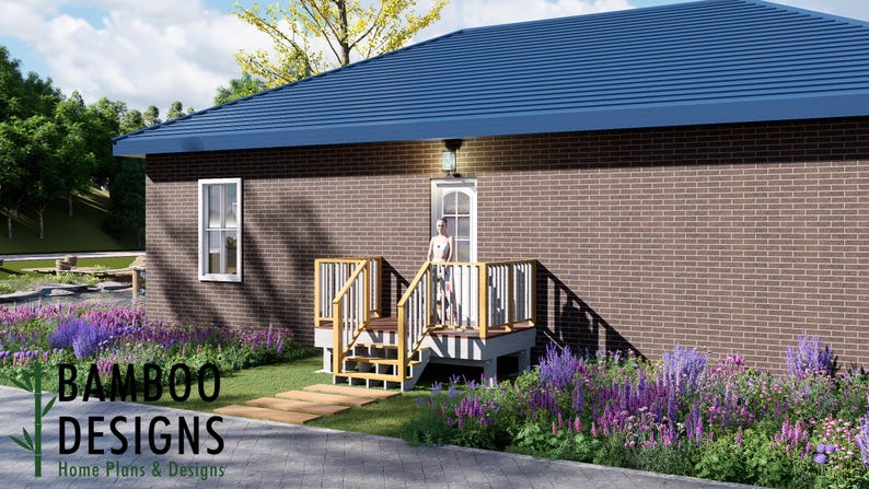 Rustic 6x10 Freestanding Deck plan by Bamboo Designs