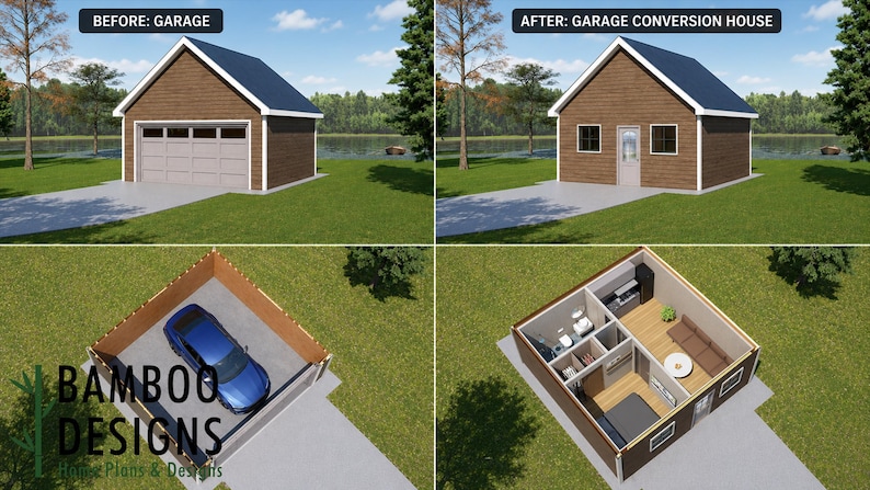 Manzano Garage Conversion · 20x20 plan by Bamboo Designs