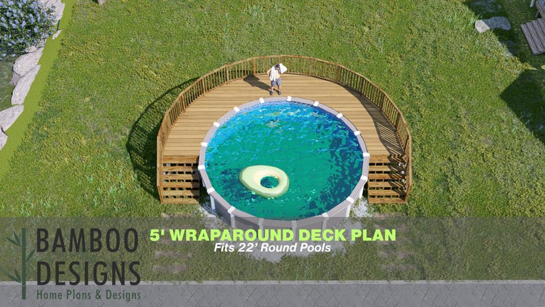 Maui Circle Pool Deck plan by Bamboo Designs