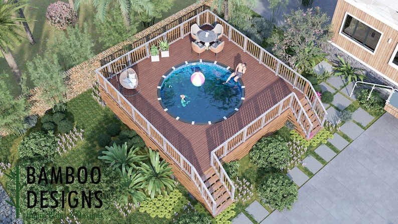 Marigold Circle Pool Deck · 25x25 plan by Bamboo Designs