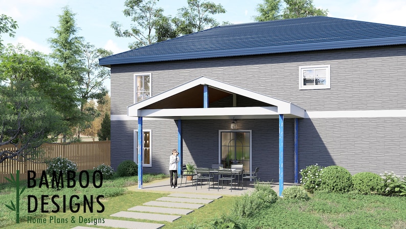 Membrillo Porch Cover · 14x20 plan by Bamboo Designs