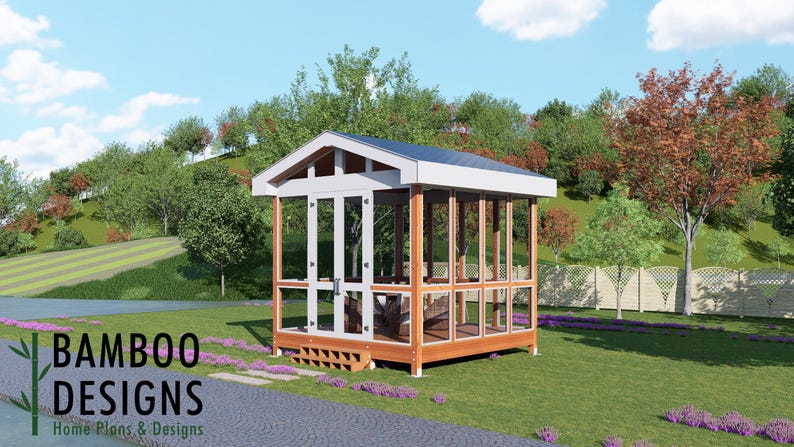Avonwood 14x14 Gazebo Plan — Spacious Screened Outdoor Retreat for Relaxing & Entertaining plan by Bamboo Designs