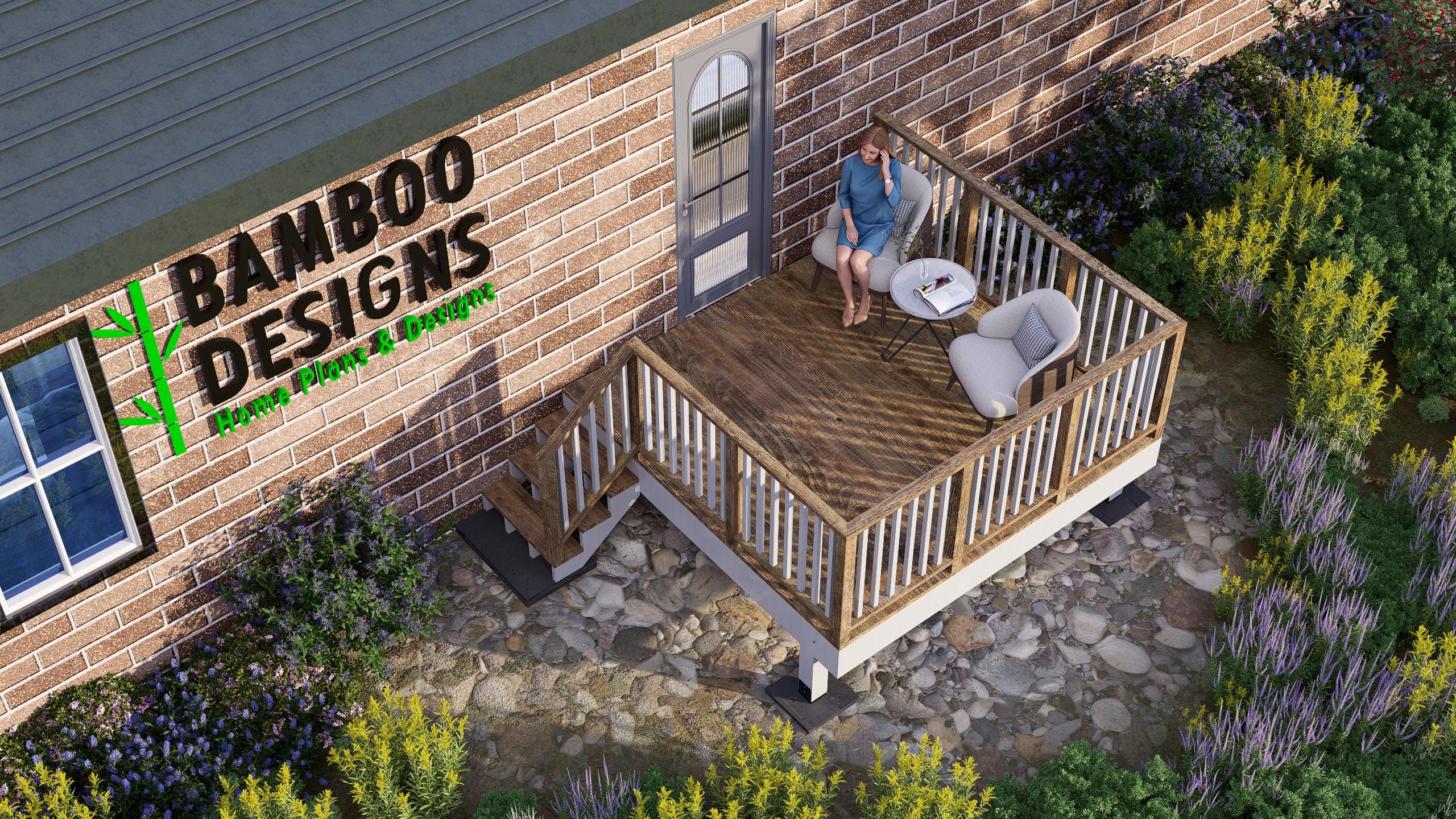 Clayton 10x10 Entry Deck Plan | Freestanding Porch for Mobile or ...