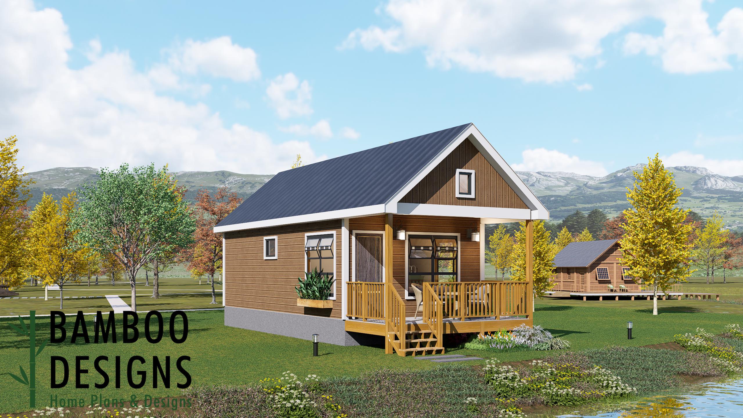 Image of Channi Tiny Home Plan - 16x32 Modern Backyard ADU | DIY Tiny House Plans (448 Sq Ft)
