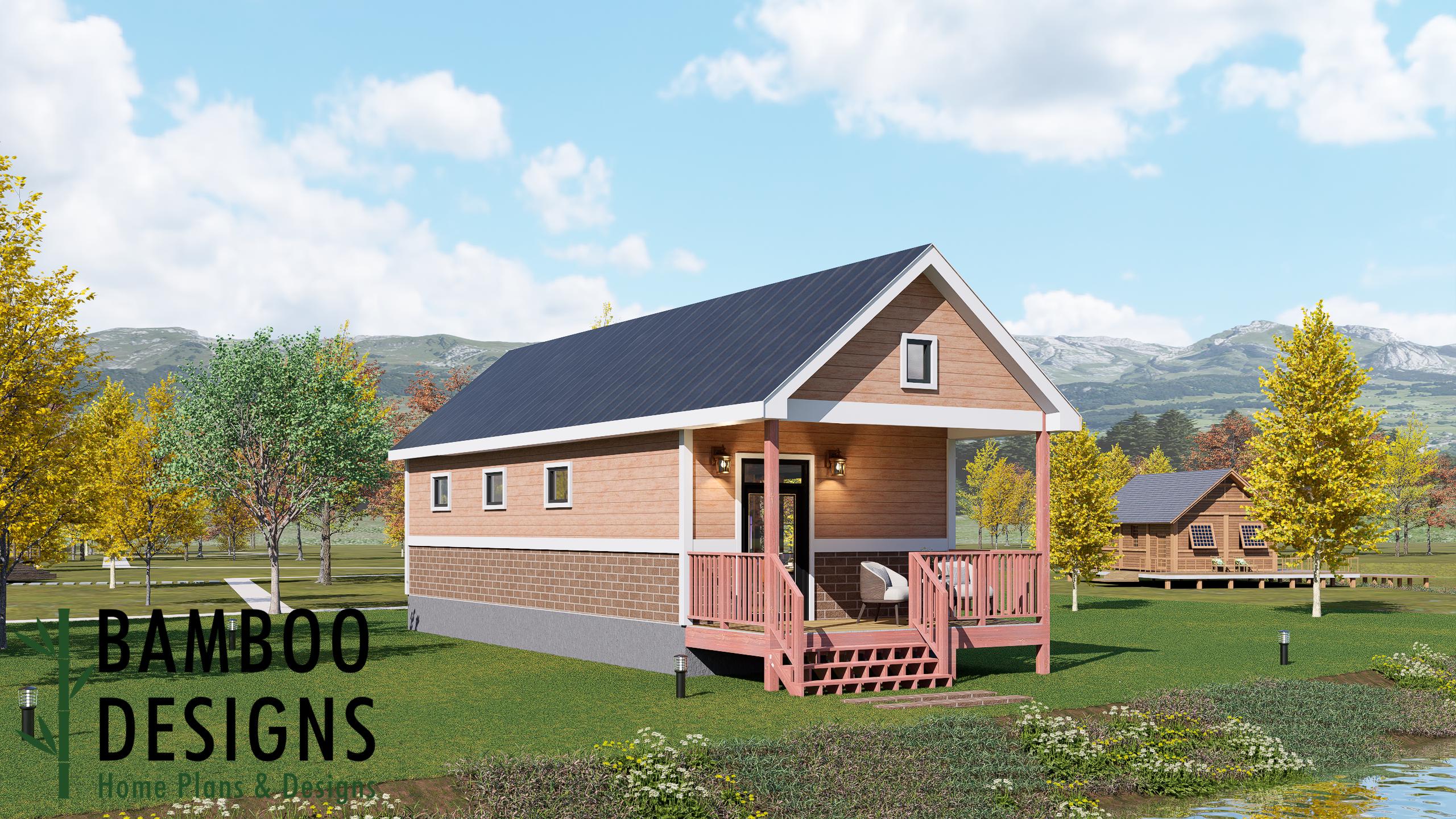 Image of Parka Tiny Home Plan - 16x40 Modern Backyard ADU | DIY Tiny House Plans (640 Sq Ft)