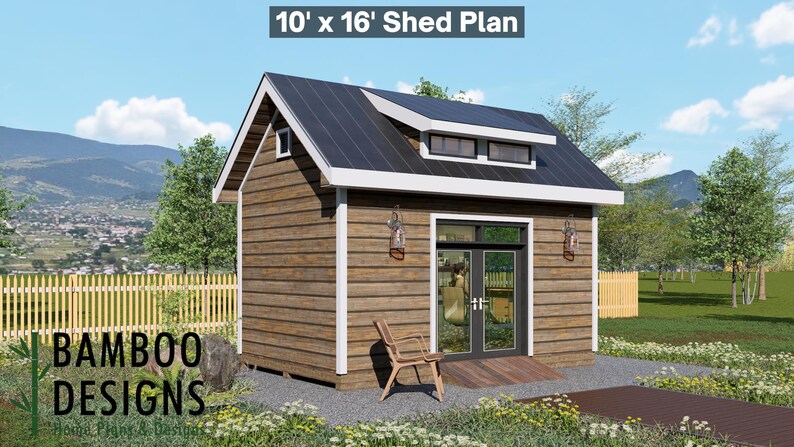 Martis 10x16 Backyard Office Shed plan by Bamboo Designs