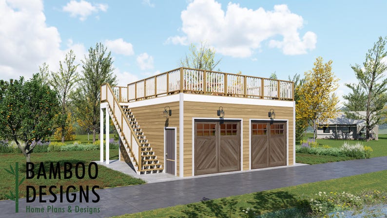 Rufus 24x24 Garage Shed plan by Bamboo Designs