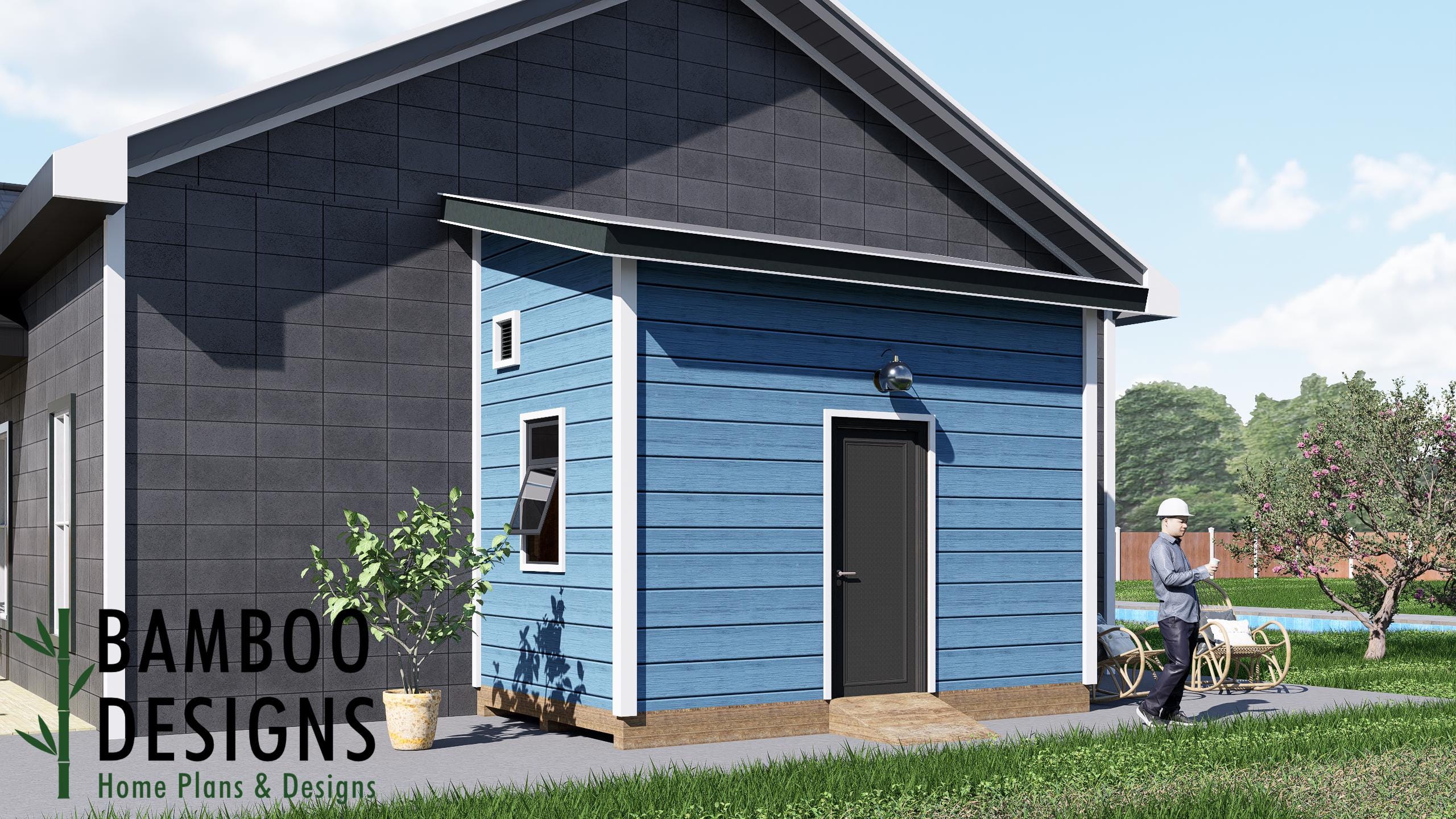 Image of Hailey 8x14 Lean-To Shed Plan -A Modern Storage Shed Designed to Elevate Your Home Exterior| DIY Lean-To Shed Plans