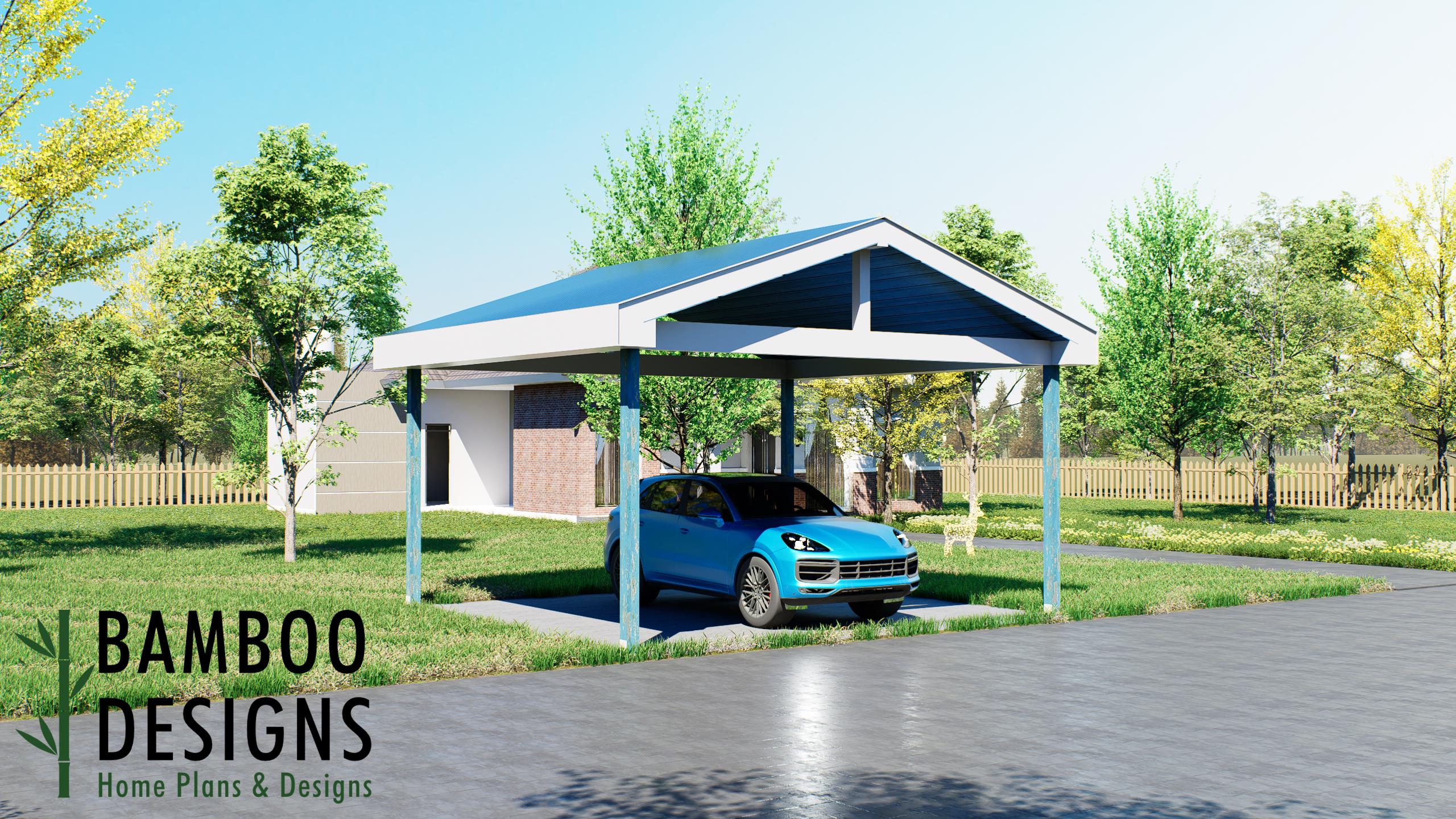 Image of Cecala 20x18 Carport Plan — A Spacious Covered Vehicle & Outdoor Storage Shelter | DIY PDF Plans