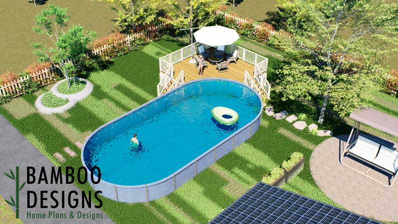 Natasha Oval Pool Deck · 19x19 plan by Bamboo Designs