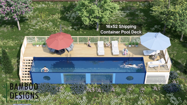 Citrus Container Pool Deck · 16x52 plan by Bamboo Designs