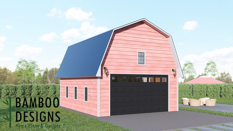 Sandra Gambrel Garage Plan Option 1 · 24x30 plan by Bamboo Designs