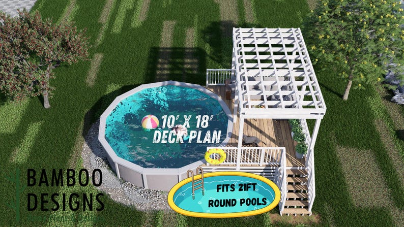 Willow Point Pool Deck · 10x18 plan by Bamboo Designs