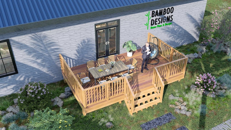 Tupelo 12x20 Deck plan by Bamboo Designs