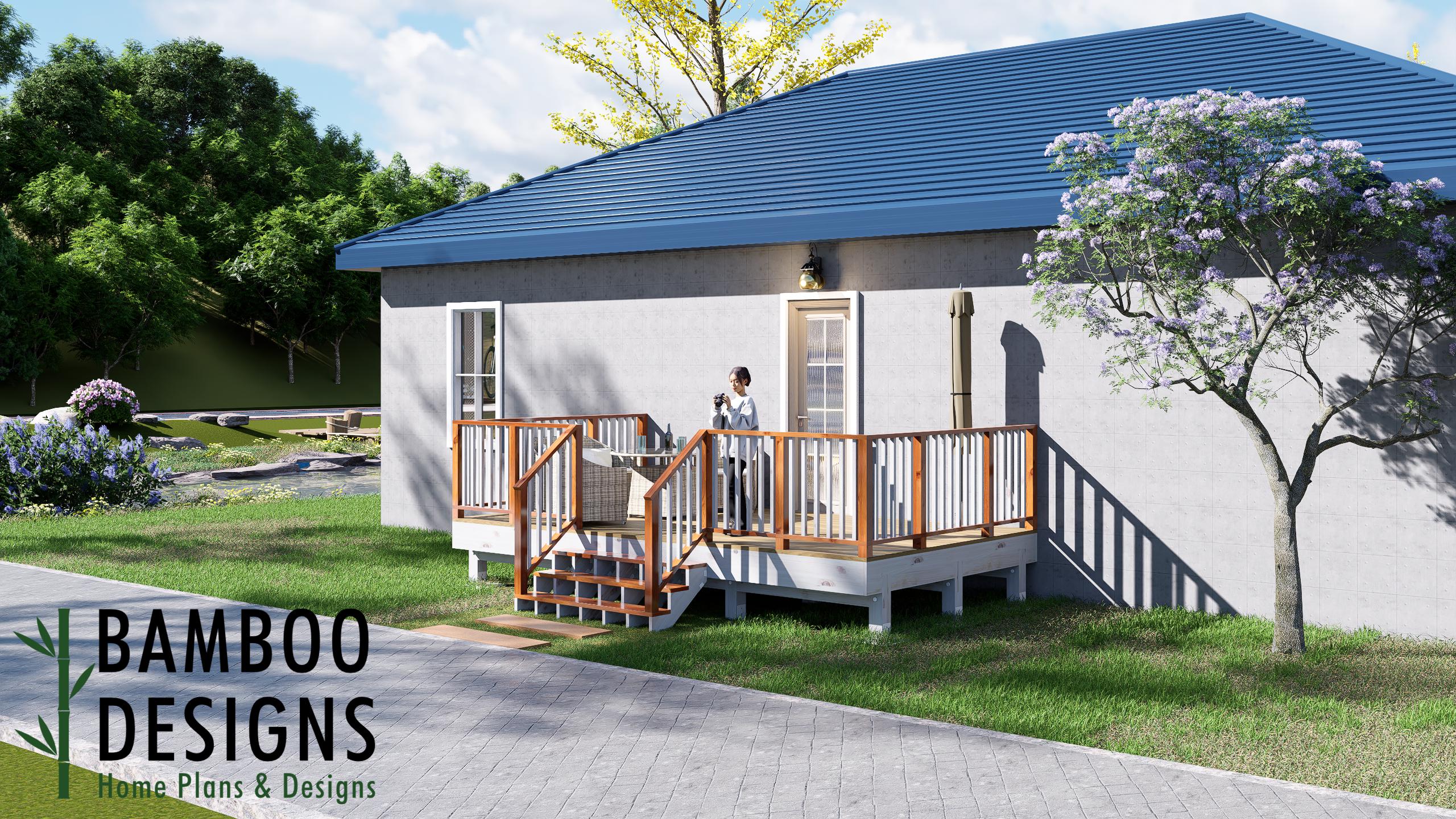 Image of Brooklyn 10x18 Freestanding Deck Plan - A Modern Backyard Platform Deck for Outdoor Dining & Relaxed Entertaining