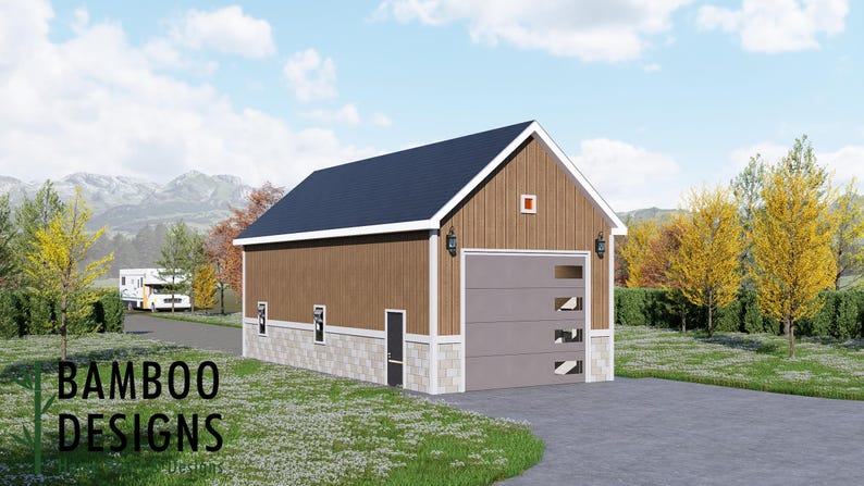 Grok RV Garage Shed · 20x44 plan by Bamboo Designs