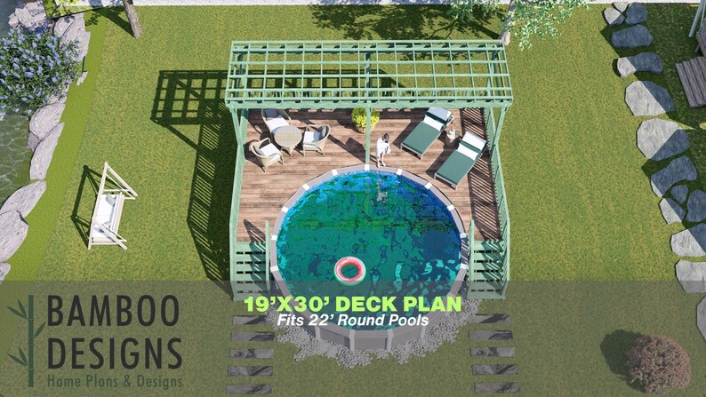 Emerald Pool Deck · 19x30 plan by Bamboo Designs