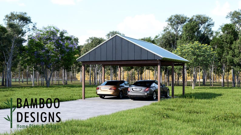 Las Vegas 20x20 Carport Blueprints plan by Bamboo Designs