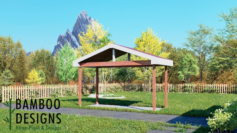 Embrey 20x8 Pavilion Plan — A Compact Modern Outdoor Living Retreat| DIY plan by Bamboo Designs
