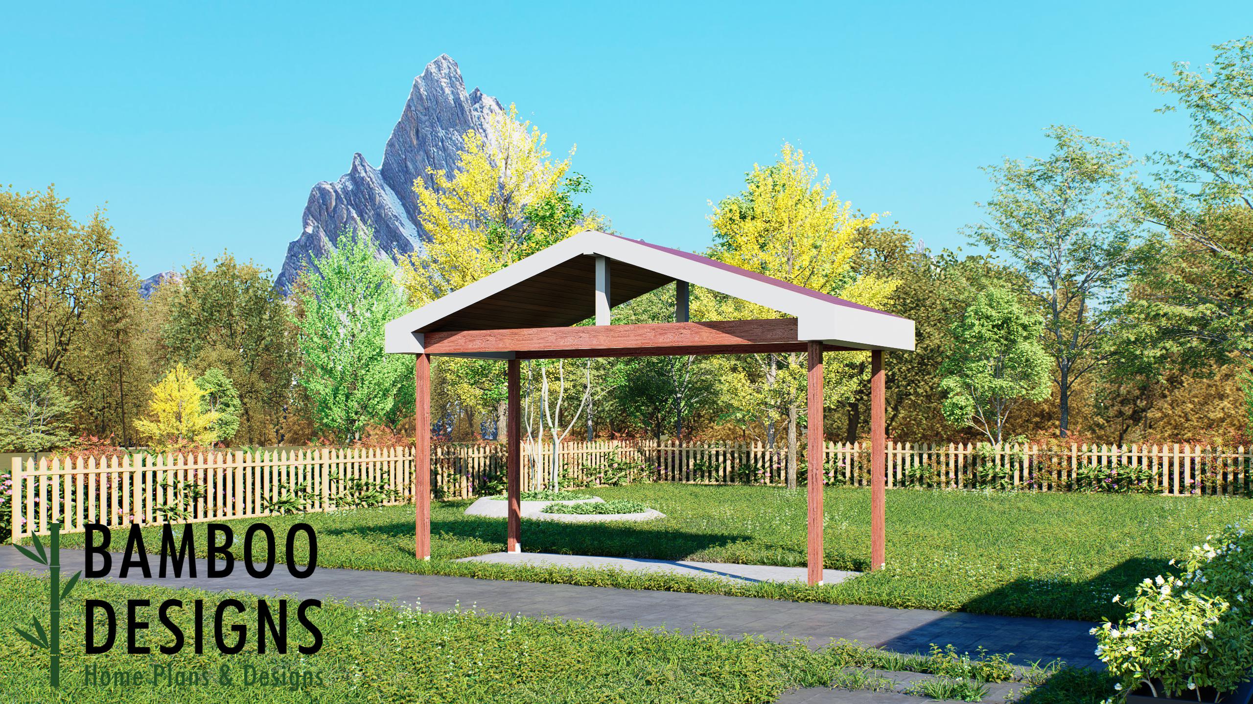 Image of Embrey 20x8 Pavilion Plan — A Compact Modern Outdoor Living Retreat| DIY Plans