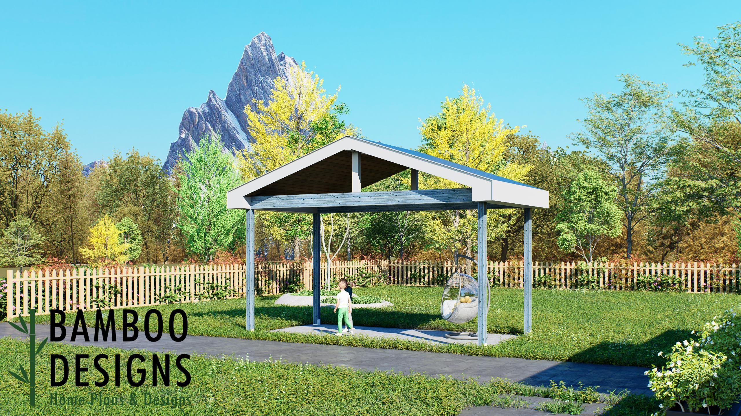 Image of Fontana 20x10 Pavilion Plan — A Modern Compact Backyard Living Retreat | DIY Plans