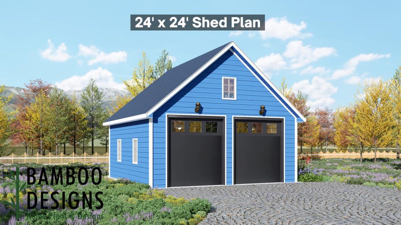 Cobalt 24x24 Garage Shed plan by Bamboo Designs
