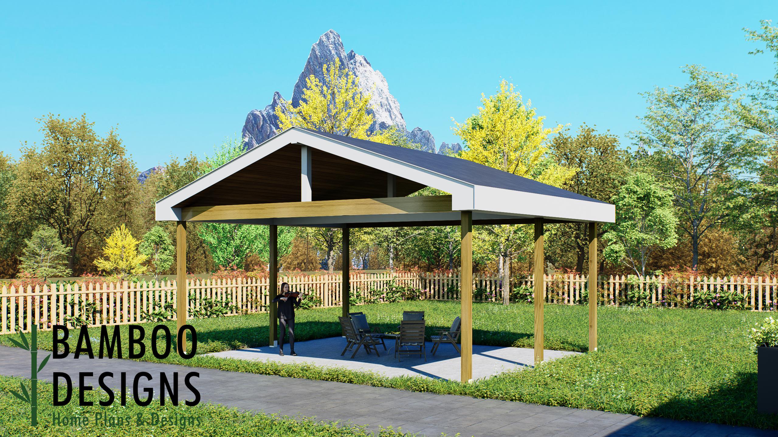 Image of Verbena 24x20 Pavilion Plan – Modern Backyard Pavilion | DIY Plans