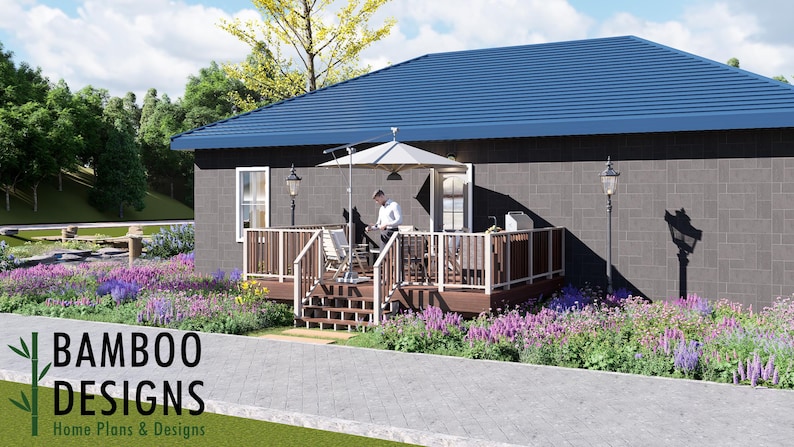Buckingham 14x18 Freestanding Deck plan by Bamboo Designs
