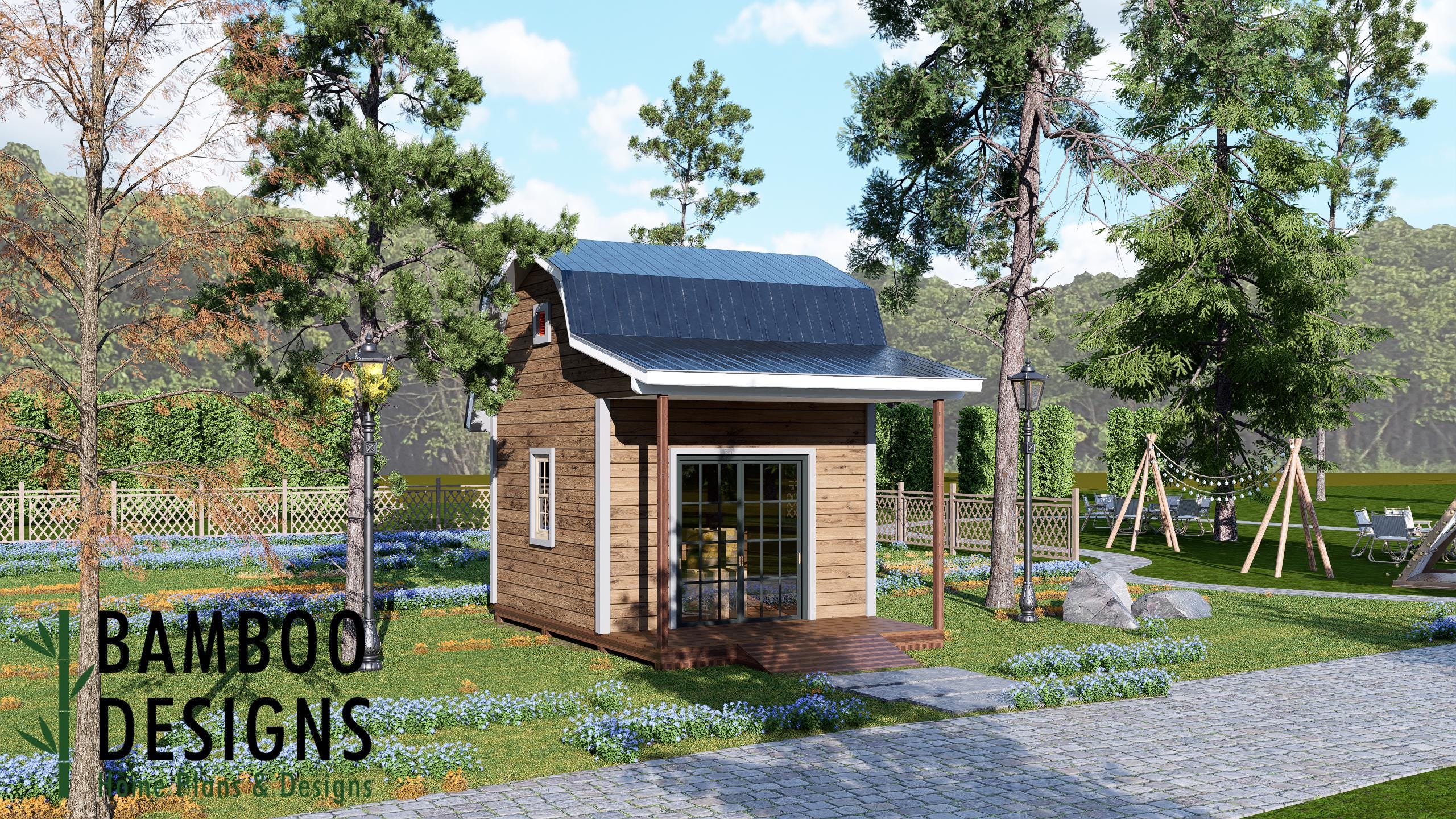 Image of Windstorm 12x12 Gambrel Roof Shed Plan — Classic Barn-Style Storage & Workshop | DIY PDF Plans