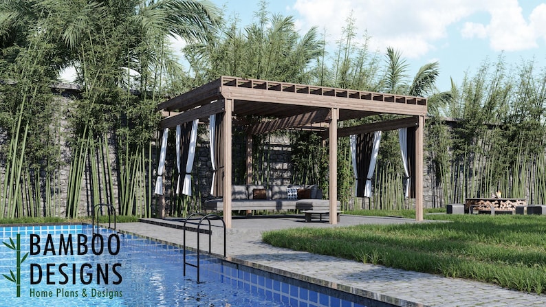 Los Angeles Luxe Pergola · 16x20 plan by Bamboo Designs