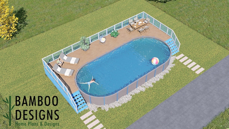 Boise Oval Pool Deck · 17x48 plan by Bamboo Designs