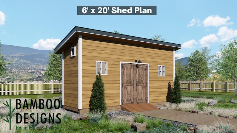 Saber 6x20 Modern Shed plan by Bamboo Designs