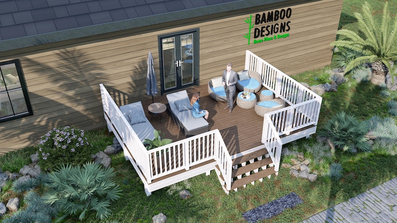 Oxford 14x20 Deck plan by Bamboo Designs