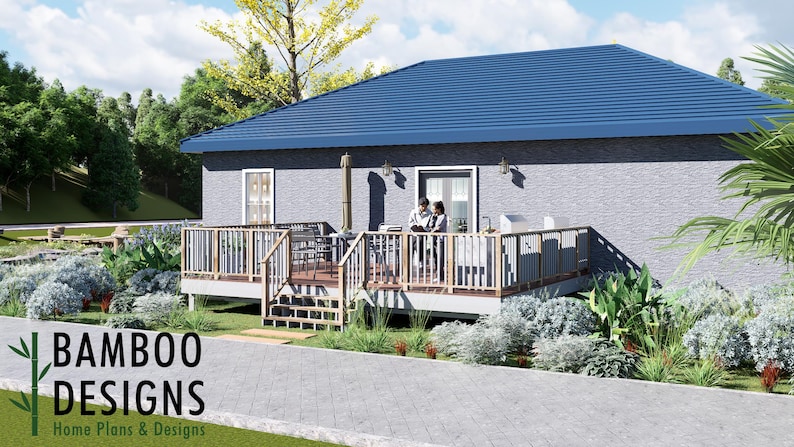 Cecil 18x24 Freestanding Deck plan by Bamboo Designs