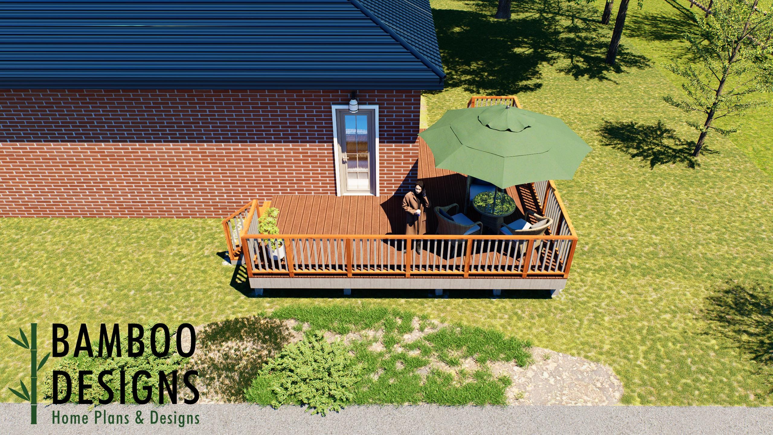 Image of Orense 20x10 Freestanding Wraparound Deck Plan — Elegant Outdoor Living with a Versatile Design | DIY PDF Plans