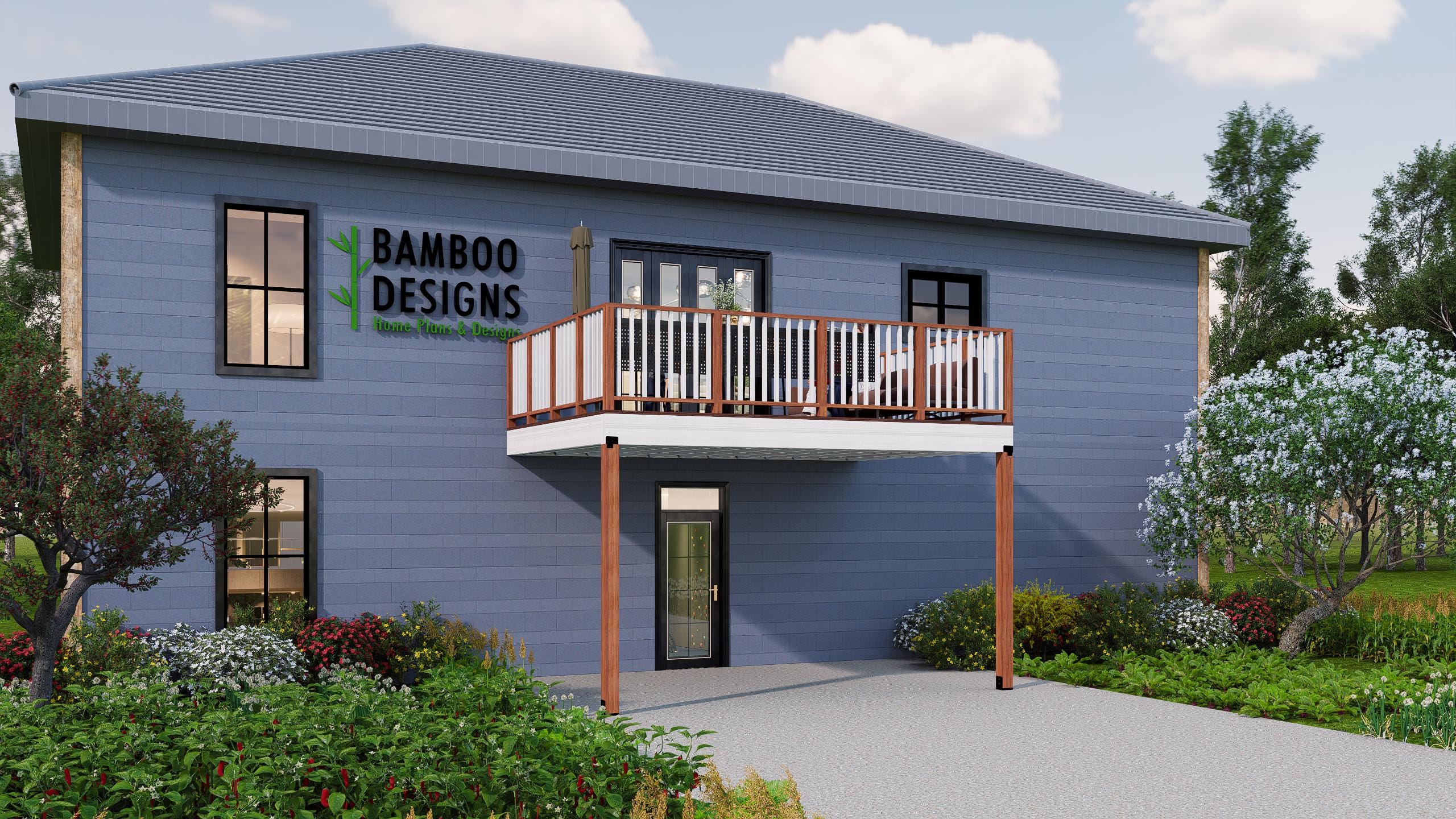 Image of Walnut 12x16 Balcony Deck Plan - Resort-Style Elevated Balcony for Outdoor Living | DIY PDF Plans