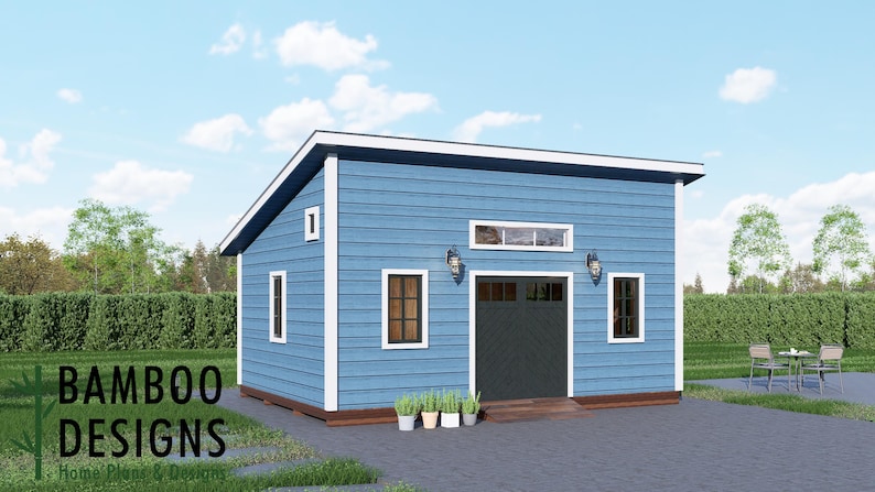 Sakura 16x22 Monoslope Roof Shed plan by Bamboo Designs