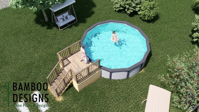 Memphis 16ft Pool Deck · 6x8 plan by Bamboo Designs