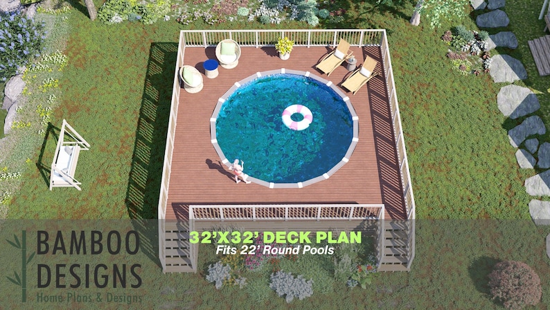 Azores Pool Deck · 32x32 plan by Bamboo Designs