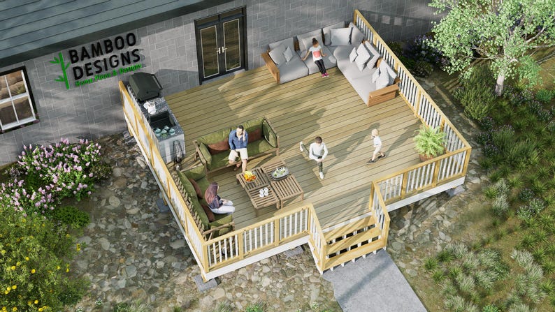 Redwoods Entry Deck – 20x24 Freestanding Porch Plan | DIY Mobile ...