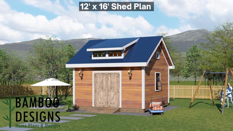 Ceres 12x16 Gable Roof Shed plan by Bamboo Designs