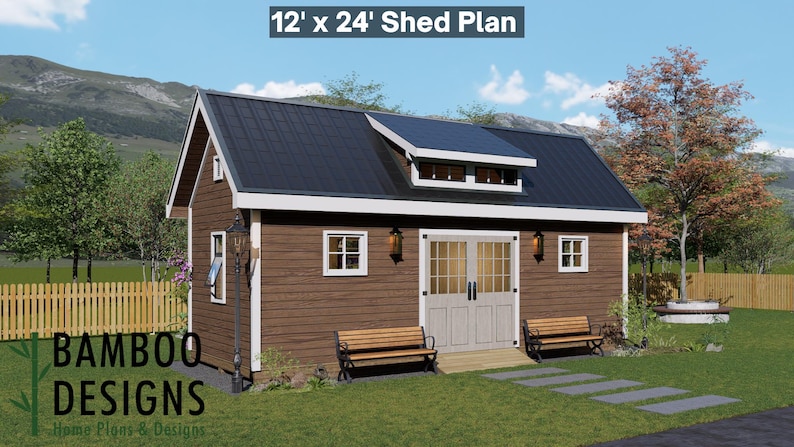 Callisto 12x24 Gable Roof Shed plan by Bamboo Designs